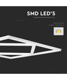 60x60 V-Tac 64W LED-panel Diamond-in-Square - 595x595mm, Lifud driver, flimmerfri, 6500K