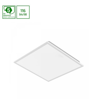 60x60 ALGINE LED-panel, 40W - Bakbelyst, IP40, vit ram, DALI dimbar