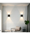 6-pack 2W CURVE vägglampa - IP65, svart, upp/ner, utomhus, inkl. ljuskälla