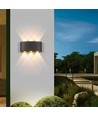 6-pack 6W CURVE vägglampa - IP65, svart, upp/ner, utomhus, inkl. ljuskälla