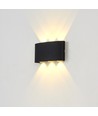 6-pack 6W CURVE vägglampa - IP65, svart, upp/ner, utomhus, inkl. ljuskälla