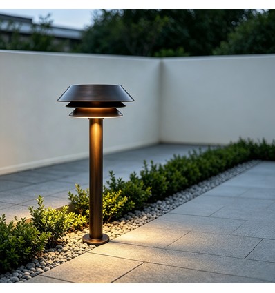 Antikt mässingsfärgad trädgårdslampa - E14, 60 cm, IP54 utomhus, exkl. ljuskälla