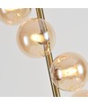 Denia 10xG9 golvlampa mässing/bärnsten - 160cm, bärnstensfärgat glas, utan ljuskälla