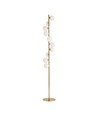 Denia 10xG9 golvlampa mässing/vit - 160cm, vitt frostat glas, utan ljuskälla