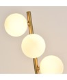 Denia 10xG9 golvlampa mässing/vit - 160cm, vitt frostat glas, utan ljuskälla
