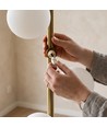 Denia 10xG9 golvlampa mässing/vit - 160cm, vitt frostat glas, utan ljuskälla