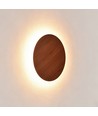 Ø30cm vägglampa - Mörkt trä, 6W, 2700K, IP20