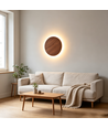Ø30cm vägglampa - Mörkt trä, 6W, 2700K, IP20