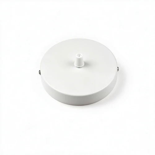 Baldakin i vit - Ø12cm, höjd 2,5cm, 1 hål, takrosett