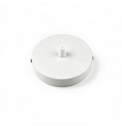 Baldakin i vit - Ø12cm, höjd 2,5cm, 1 hål, takrosett