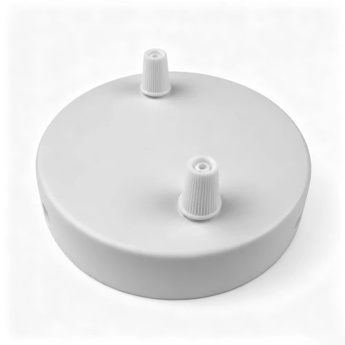 Takkopp i vit - Ø12cm, höjd 2,5cm, 2 hål, takrosett