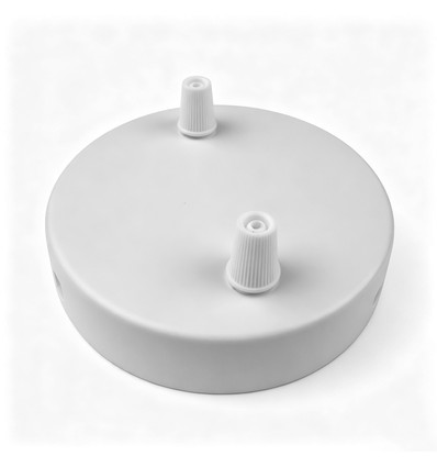 Takkopp i vit - Ø12cm, höjd 2,5cm, 2 hål, takrosett