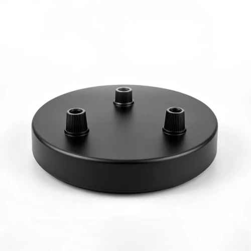 Baldakin i svart - Ø12cm, höjd 2,5cm, 3 hål, takrosett