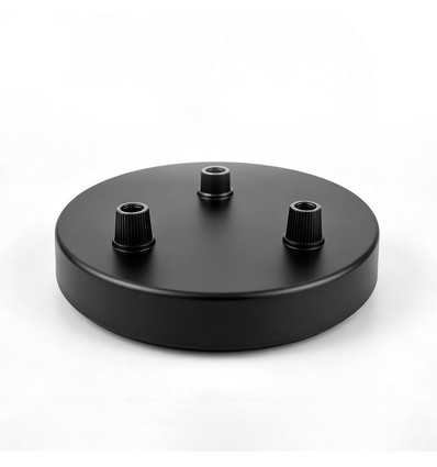 Baldakin i svart - Ø12cm, höjd 2,5cm, 3 hål, takrosett
