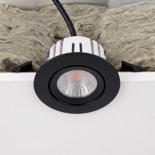 7W RA96 CCT + DimToWarm downlight för isolering - Dimbar, Hål: Ø6,8 cm, Mått: Ø8,3 cm, svart