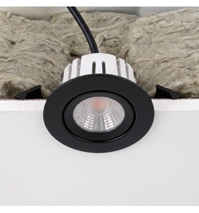 7W RA96 CCT + DimToWarm downlight för isolering - Dimbar, Hål: Ø6,8 cm, Mått: Ø8,3 cm, svart