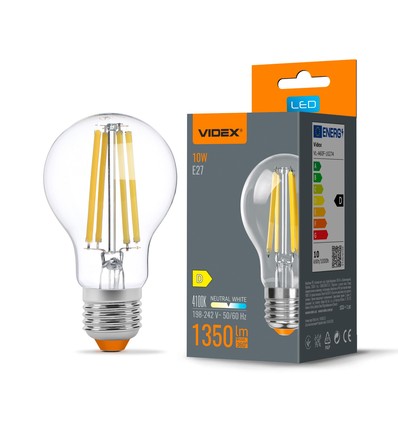 E27 10W LED filamentlampa - A60, neutralvit
