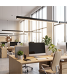 120cm 38/32/24W LED-skena - CCT, Svart, taklampa för kontor, inkl. vajerupphängning