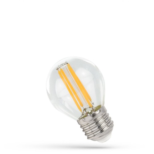 E27 5,5W LED klotlampa filament - G45, 300° spridning