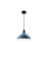 BIRK Petroleumsblå Ø24cm pendel - E27 sockel, 2m sladd, metall / trä