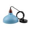 BIRK Petroleumsblå Ø24cm pendel - E27 sockel, 2m sladd, metall / trä