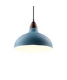 BIRK Petroleumsblå Ø24cm pendel - E27 sockel, 2m sladd, metall / trä