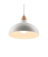BIRK Vit Ø19cm pendel - E27 sockel, 2m sladd, metall / trä