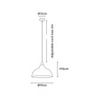 BIRK Vit Ø19cm pendel - E27 sockel, 2m sladd, metall / trä