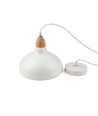 BIRK Vit Ø24cm pendel - E27 sockel, 2m sladd, metall / trä