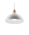 BIRK Vit Ø24cm pendel - E27 sockel, 2m sladd, metall / trä
