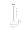 BIRK Vit Ø24cm pendel - E27 sockel, 2m sladd, metall / trä