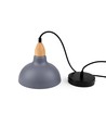 BIRK Blå Ø24cm pendel - E27 sockel, 2m sladd, metall / trä