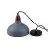 BIRK Grå Ø24cm pendel - E27 sockel, 2m sladd, metall / trä