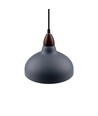 BIRK Grå Ø19cm pendel - E27 sockel, 2m sladd, metall / trä