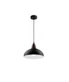 BIRK Svart Ø19cm pendel - E27 sockel, 2m sladd, metall / trä