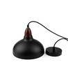 BIRK Svart Ø24cm pendel - E27 sockel, 2m sladd, metall / trä