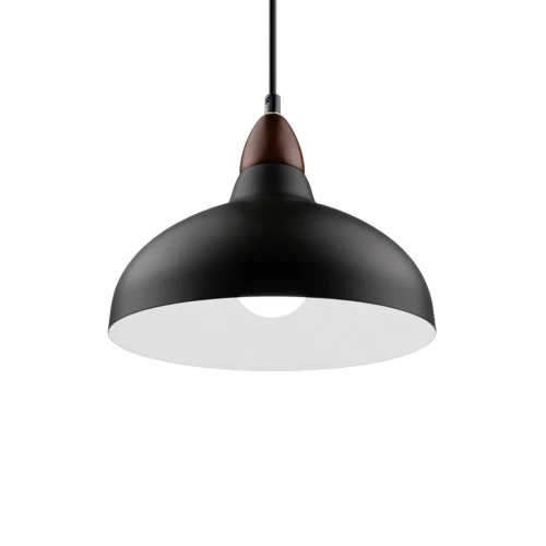 BIRK Svart Ø24cm pendel - E27 sockel, 2m sladd, metall / trä