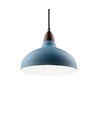 BIRK Petroleumsblå Ø19cm pendel - E27 sockel, 2m sladd, metall / trä
