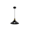 Svart Ø22cm pendellampa - E27 sockel, 2m sladd, svart/mässing