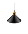 Svart Ø22cm pendellampa - E27 sockel, 2m sladd, svart/mässing