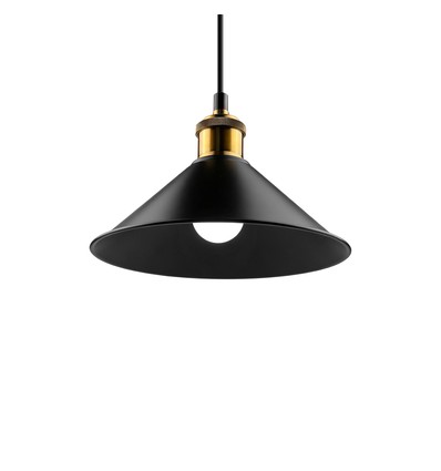MOKKA Svart Ø22cm pendel - E27-sockel, 2m sladd, Svart/mässing