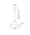 Svart Ø22cm pendellampa - E27 sockel, 2m sladd, svart/mässing