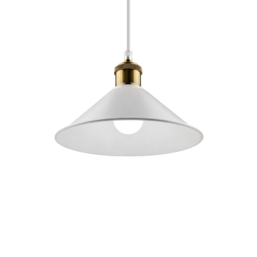 MOKKA Vit Ø22cm pendel - E27 sockel, 2m sladd, Vit/mässing