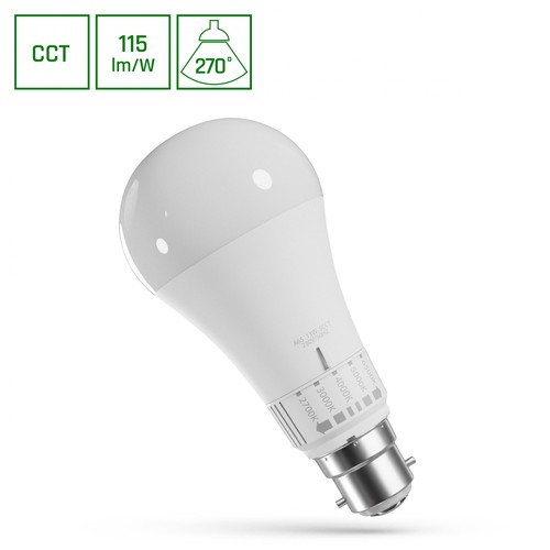 B22 13W LED-lampa - 5CCT, GLS, 5 färgtemperaturer i en lampa