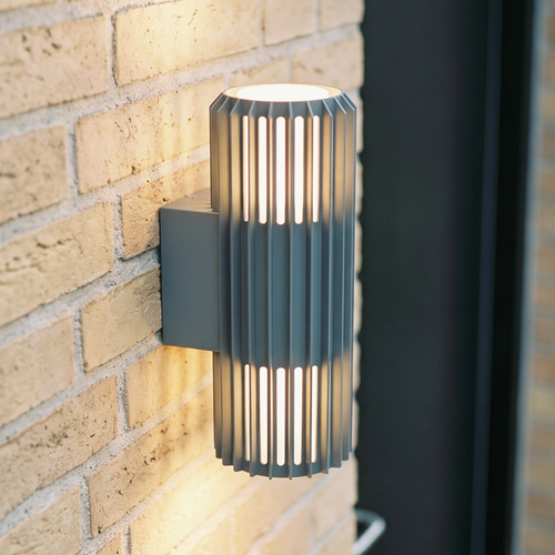 FYRON Duo upp/ned vägglampa, Grå - E27, IP54, utomhus
