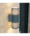 FYRON Duo upp/ned vägglampa, Grå - E27, IP54, utomhus