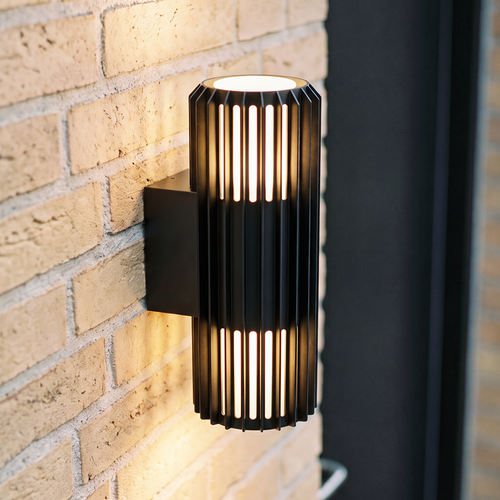FYRON Duo upp/ned vägglampa, Svart - E27, IP54, utomhus