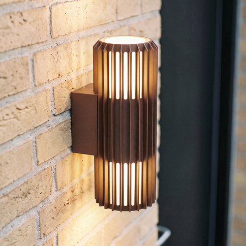 FYRON Duo upp/ned vägglampa, Coffee - E27, IP54, utomhus