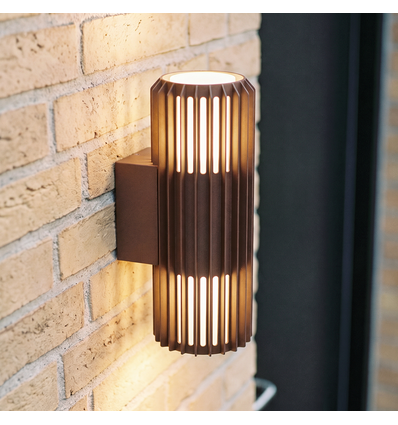 FYRON Duo upp/ned vägglampa, Coffee - E27, IP54, utomhus