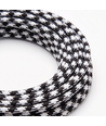 5m Textilkabel 2x0.75 mm², textil - 230V, svart/vit-rutig